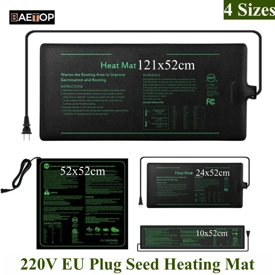 4 Sizes 220V EU Plug Seedling  - огляд і ціна Seedling Heat Mat