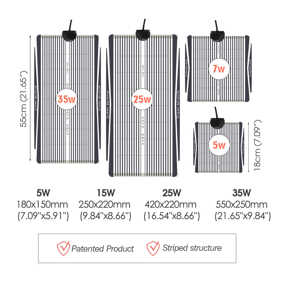 5W 15W 25W 35W Graphene Reptil - огляд і ціна Seedling Heat Mat